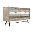 thumbnail image 2 of Aliz 63 Inch Acacia Wood Dresser, 6 Drawers, Black Metal Angled Legs, Brown- Saltoro Sherpi, 2 of 5