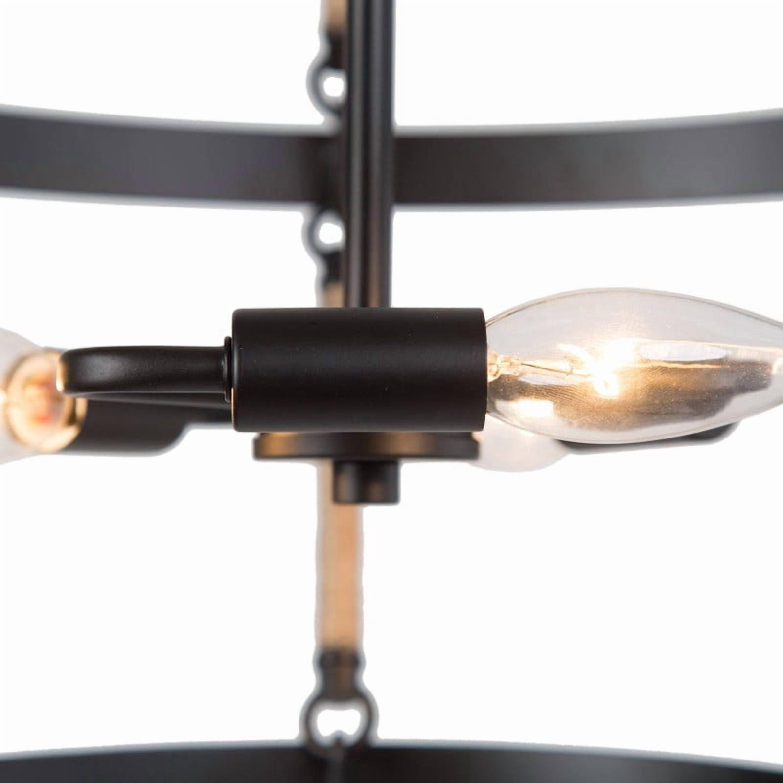 LNC Claunifer 3-Light Matte Black Farmhouse Pendant with Rope Accents