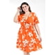 thumbnail image 5 of Vestido escote moño Roman Fashion Tallas Extras 4329 Naranja Flores Naranja 40, 5 of 6