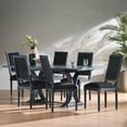thumbnail image 2 of Beckstrom French Country Wood 7-Piece Expandable Dining Set, Black and Gray, 2 of 14