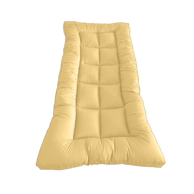 Protector de colchón de fibra gruesa para cama de estudiante, suave, lavable, con tela transpirable, plegable, para dormitorio, cama de invitados, camping, tamaño individual de 90 x 200 cm.