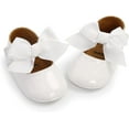 thumbnail image 6 of Baby Girls Mary Jane Flats with Bownot Non Slip Soft Sole PU Leather Newborn Infant Toddler First Walker Cirb Party Christmas Dress Shoes, 6 of 7