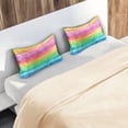 thumbnail image 7 of Coolnut Beautiful Rainbow Stripes Pillowcase for Hair and Skin Silk Pillowcase Queen Size 20×30in, Soft and Breathable Slippery Satin Pillowcase Covers for Sleep Decor Giftsation 523, 7 of 7