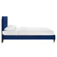 thumbnail image 3 of Modway Yasmine Channel Tufted Performance Velvet King Platform Bed in Navy, 3 of 8