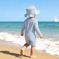 thumbnail image 4 of Younger Tree Baby Boys Swimsuit Toddler Long Sleeve Rash Guard Swimwear One Piece Zipper Bathing Suit with Hat,Size 2-3T, 4 of 9