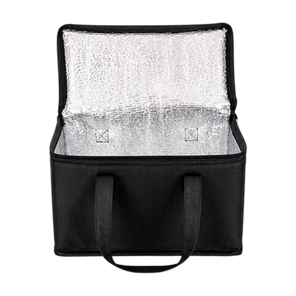Insulated Cooler Bag - Portable Thermal Lunch Bag for Food Travel Picnic and Grocery Black