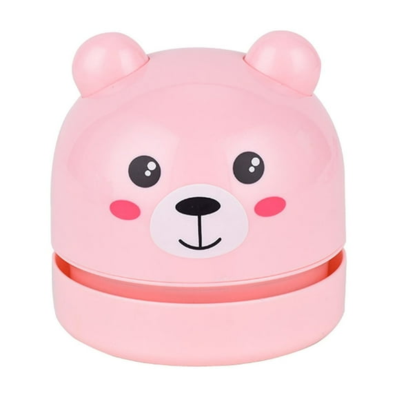 Mini Desktop Vacuum Cleaner, Portable USB Vacuum Cleaner for Desk Mini Cute Cartoon Desktop Vacuum for Cleaning Eraser Crumbs, Dust, Crumbs, Computer, Keyboard and Car(Pink)