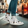 thumbnail image 2 of Wismoutput High-Top Sneakers with Cats and Skull Minimalist Zero Drop Shoes Casual and Comfortable Sneakers for Men, 2 of 7