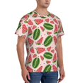 thumbnail image 2 of Bixox Men's Watermelon Printed Short Sleeve Skinny Athletic T-Shirt, 2 of 6
