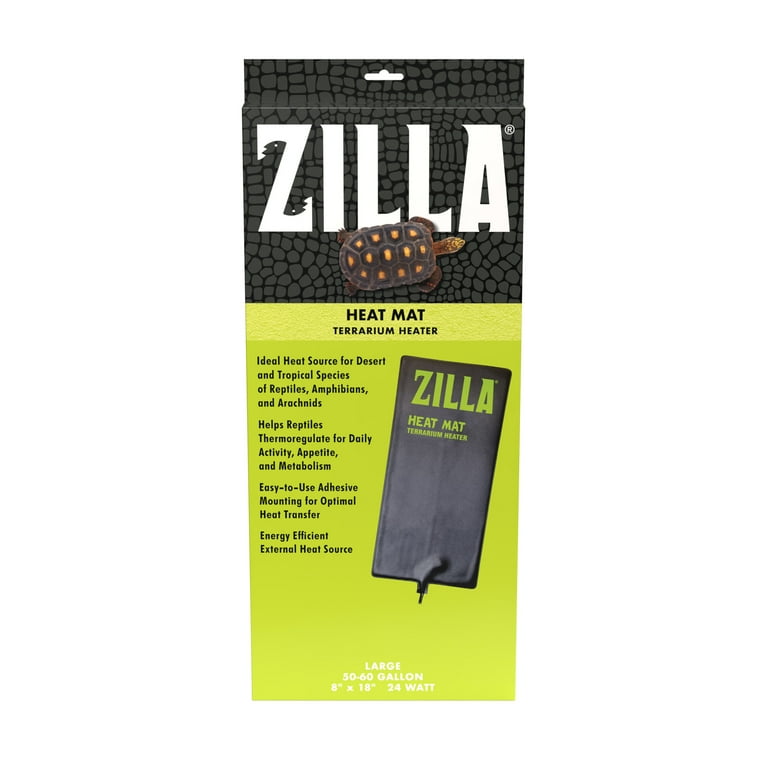 Zilla Terrarium Heat Mat for Reptiles, Black, Large, 50-60 Gallon
