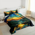 thumbnail image 3 of Homewish Galaxy Starry Night Full Size Comforter Sets,Natural Scenery Bedding Comforter Set,Orange Sunset Bedding Sets For Men Women,Microfiber Bedroom Decor Reversible,3-Piece, 3 of 8