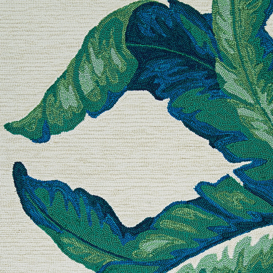 Couristan Covington Palm Leaves 2' x 3' Green Floral Outdoor Rug