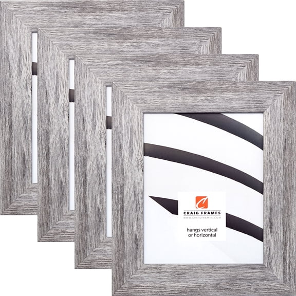 Craig Frames, 14x18 inch Bauhaus Modern Gray Picture Frame, Set of 4