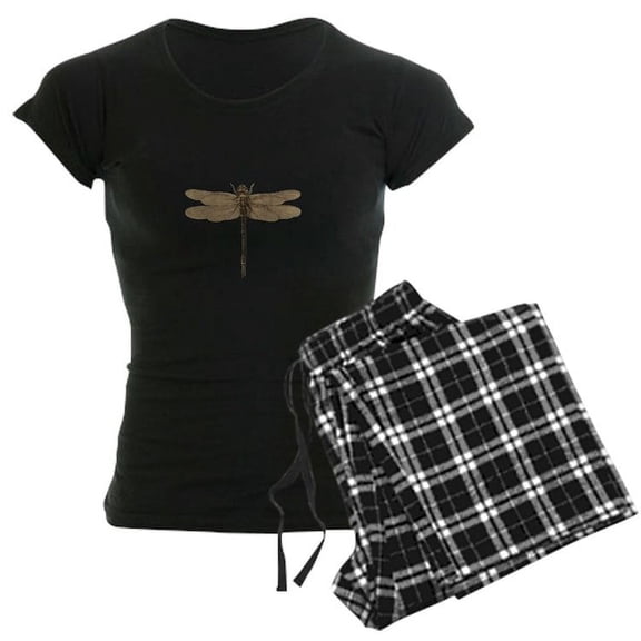 CafePress - Dragonfly Vintage Pajamas - Women's Dark Pajamas