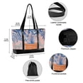 thumbnail image 2 of FORMRS Canvas Laptop Tote Bag for Women with 15.6" Computer Compartments Shoulder Handbag, Pink Leaves, 2 of 7