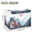 thumbnail image 5 of Yayeee Collapsible Cube Storage Bin with Lid Fabric Closet Decorative Basket with Handles, Art Mountain and Sun Pattern, 5 of 7