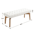 thumbnail image 3 of Guyou Entryway Bench Tufted Upholstered Bench 45.5 End of Bed Bench for Bedroom Wood Storage Bench Modern Floating Design Window Bench Ottoman Long Bench Seat for Living Room Indoor Hallway, 3 of 10