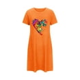 thumbnail image 5 of VgaVtl Womens Nightgowns & Sleepshirts Short Short Sleeve Orange Nightgowns for Women Print Sleepwear, 5 of 5