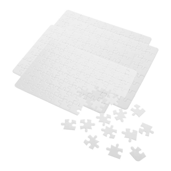 4-Pack White Sublimation Jigsaw Puzzle Blanks for Crafts, Heat Transfer Printable Puzzle Pieces, Blank Graffiti Art Supplies