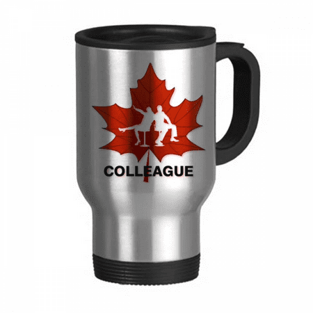 

Colleagues Outline Painting Men Women Travel Mug Flip Lid Stainless Steel Cup Car Tumbler Thermos