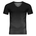 thumbnail image 4 of hanxiulin mens spring summer casual sports comfortable soft gradient solid color slim short sleeve v neck t shirt, 4 of 4