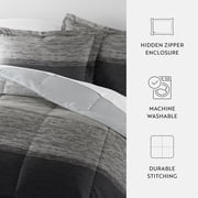 All Season Ultra Soft Comforter Set Lightweight Bedding in Gray/Black Ombre for King/Cal King by Comfort Canopy