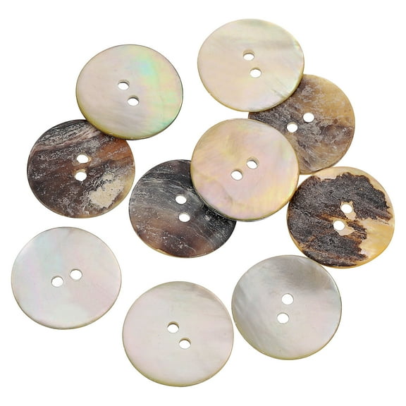 Uxcell 10Pcs Natural Shell Buttons, Mother of Pearl Button 25mm Sewing Buttons,Brown