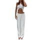 thumbnail image 3 of SAYOO Pantalones de pierna ancha casuales para mujer Pantalones sueltos básicos de cintura elástica de color sólido para mujer SAYOO  perder, 3 of 6