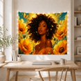 thumbnail image 5 of Figure Voluminous Curly With Hair Figure Depicted Chest, Mystical Fantasy for Space Lovers, Galaxy Room Decor, Mother's Day Gift, Tapestry Wall Hanging for Bedroom and Dorm, 5 of 7
