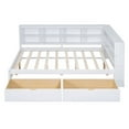 thumbnail image 4 of Bellemave Full Size Daybed with Bookcase and Drawers, L-Shape Daybed with USB Ports and Shelves, Wood Twin Platform Bed Frame with Storage Cabinets for Living Room, Bedroom and Guest Room（White), 4 of 8