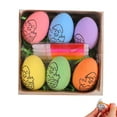 thumbnail image 1 of Foam Craft Eggs, 1.77 Inch Height, Pre-Drawn Outlines for Easy Designing, All-Inclusive DIY Decorating Kit, Great for Festive Gatherings and Personalized Gifts, 1 of 7