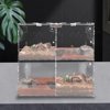 4-Grid Acrylic Reptile Terrarium Pet Display Case Pet Box Lizard Cage Tank with Lock for Home, Laboratory
