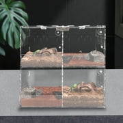 4-Grid Acrylic Reptile Terrarium Pet Display Case Pet Box Lizard Cage Tank with Lock for Home, Laboratory