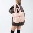 thumbnail image 2 of Bolso Mano Esponjoso Acolchado Algodón para Mujer () Rosa, 2 of 9
