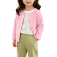 thumbnail image 2 of FRSASU Girls Classic Crew Neck Button Long Sleeve Soft Knit Cardigan Sweater Breathable Stretchy School Outfit Size 6M-4T Pink, 2 of 9