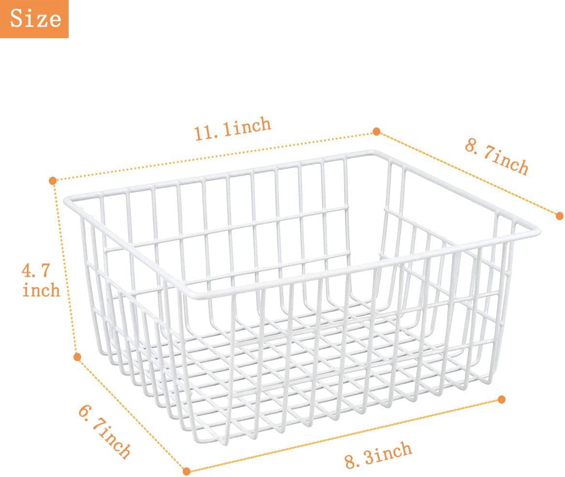 4 Pack Wire Baskets Storage Bin Organizer for Pantry Organizers and Storage, Kitchen Organization Counter Basket for Fruit, Vegetable, Produce, Bread, Potato and Onion Storage Bins(White,Small)