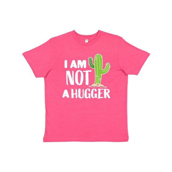 Inktastic I Am Not a Hugger with Cactus Youth T-Shirt