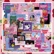 100Pcs American Retro Pink Cute Cat Lol6542