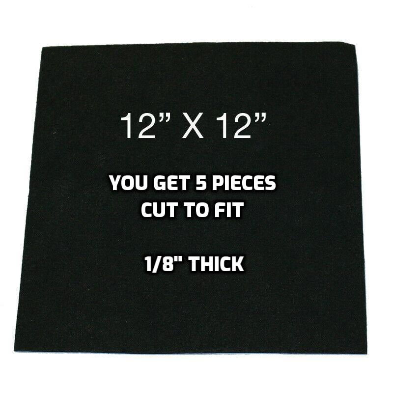 5 Black Charcoal Filter Sheets Material AntiOdor. Multi Use Such as