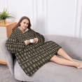 thumbnail image 5 of Oversized Wearable Blanket Hoodie,Dark Brown Bigfoot and Tree Pattern Sherpa Blanket Hoodie with Super Pockets,Super Warm Fuzzy Pullover for Women & Men, 5 of 6