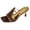 Coffee, variant on Women's Vintage Slide Heeled Sandals Stylish Metallic Stiletto Heels Mules Elegant Open Square Toe Dressy Shoes Brown Size 7