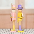 thumbnail image 4 of Jiibva Easter Bunny Wooden Nutcracker, 12" Seasonal Rabbit Figure for Home Tabletop Decoration, 4 of 7