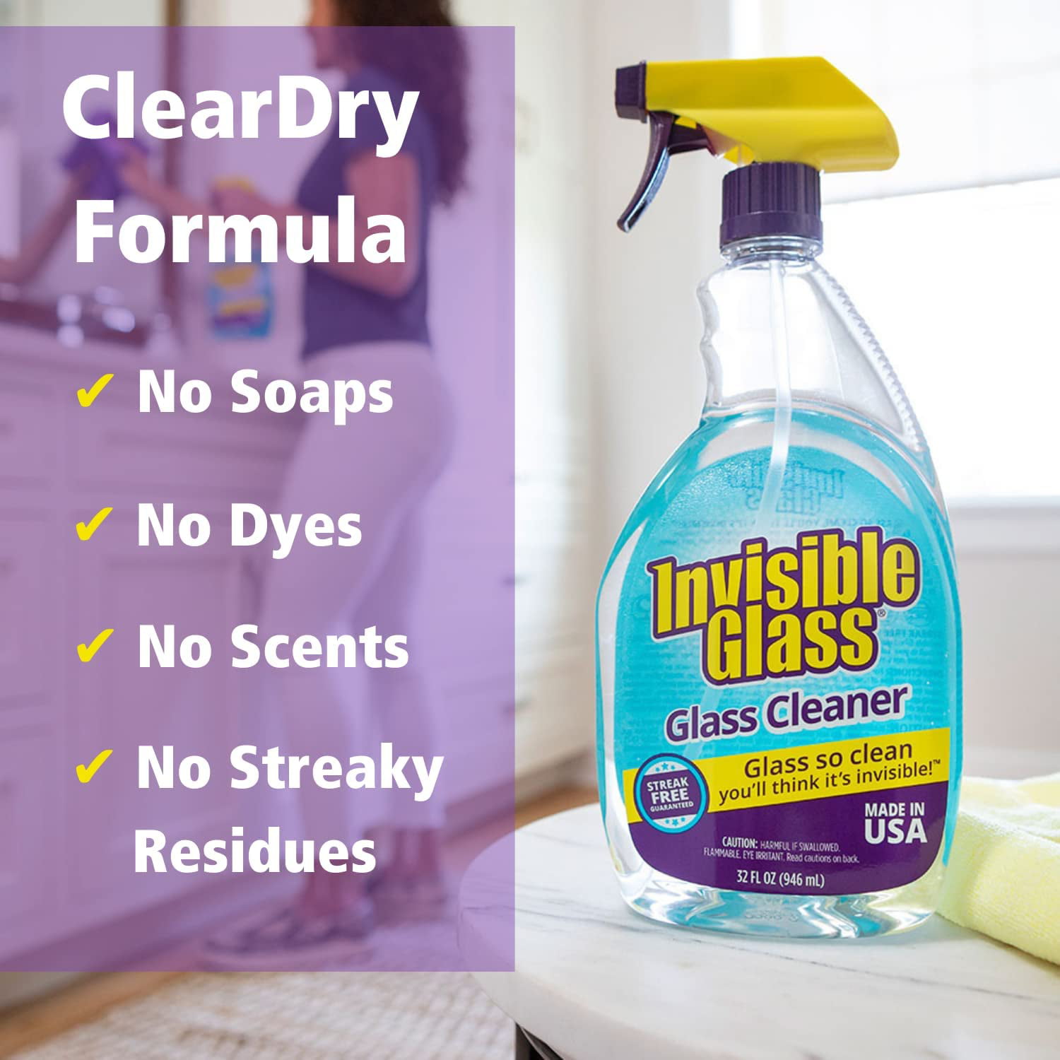 Four Peaks Glass Wipes, Invisible Glass and Window Cleaner