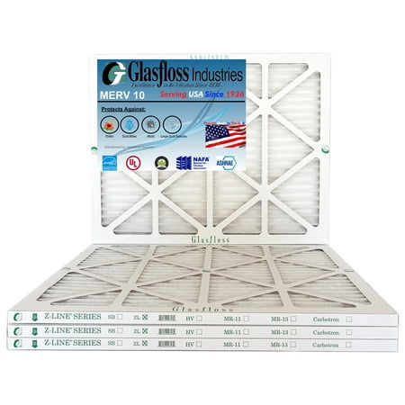 

Glasfloss 20x23x1 - MERV 10 -Qty:4 - Furnace Air Filter - Made in USA (Actual Size: 19.5 x 22.5x7/8 inch)
