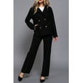 thumbnail image 6 of Women's Classic Soft Felt Short Peacoat Long Sleeve Solid Coat, 6 of 6