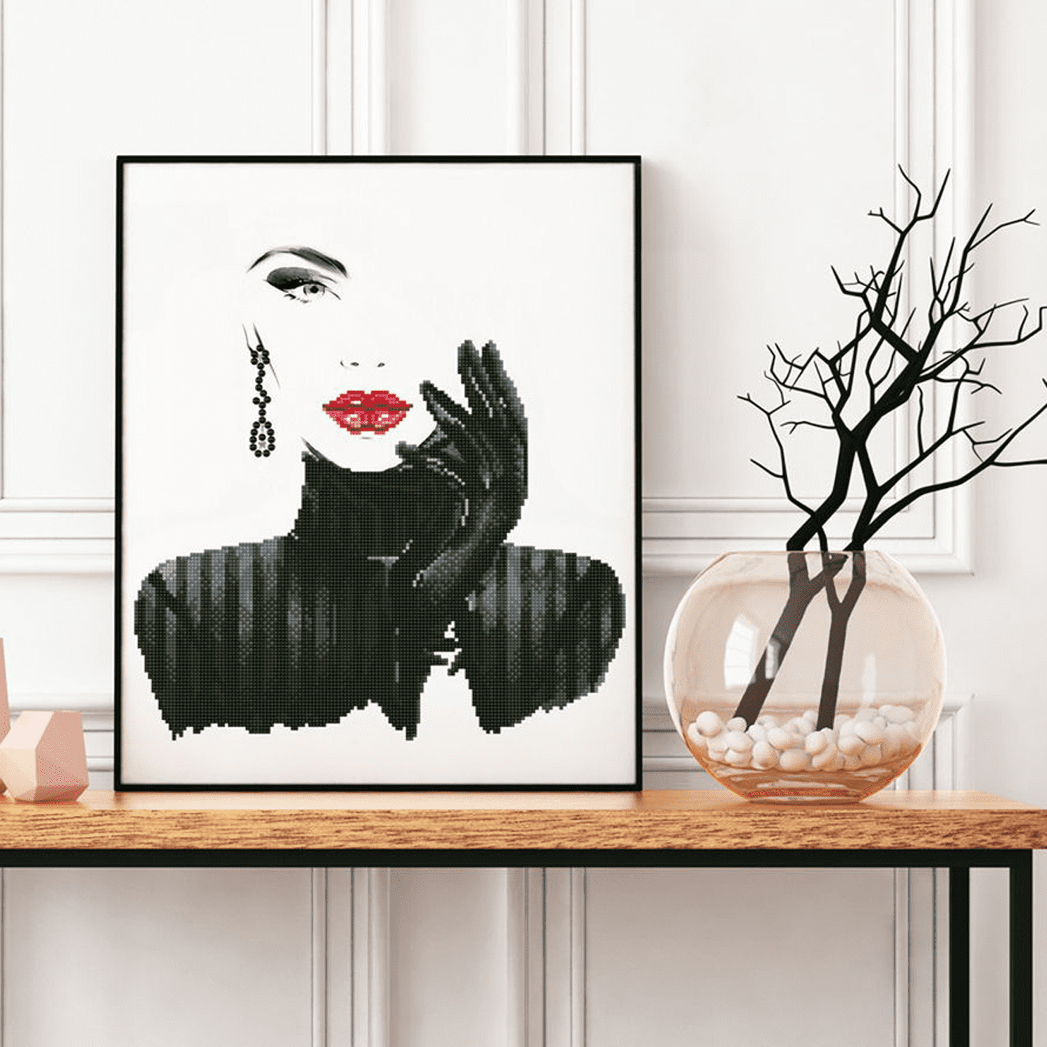 Diamond Dotz Lady in Black Diamond Painting Kits for Adults - Diamond Art Kits a Relaxing Creative Craft Kit with Dotz Gems 20.5x16.5