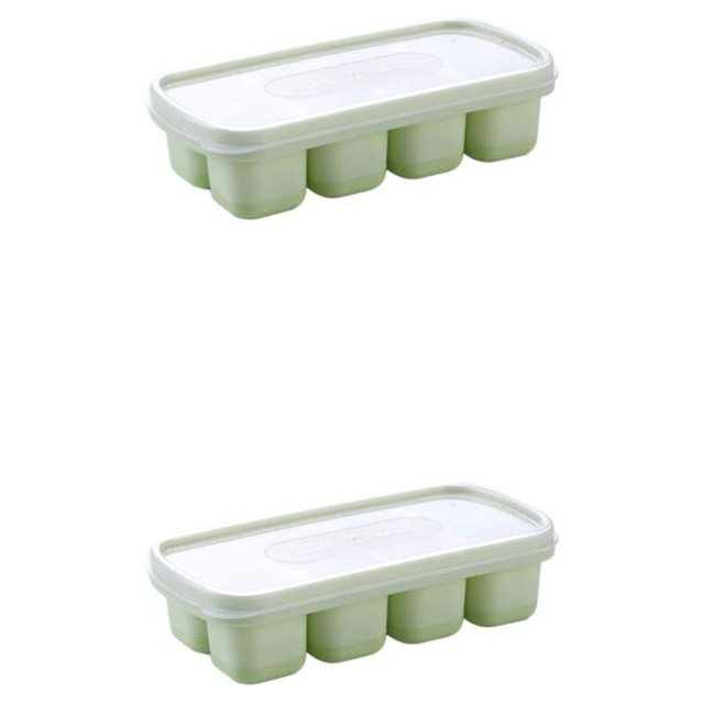 Molde de bandeja de cubitos de hielo Inteprter apilable Reutilizable de plástico a prueba de fugas Verde 2Conjunto