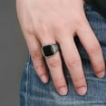 thumbnail image 7 of Men's Engagement Band Black Agate Stainless Steel Wedding Ring Jewelry Size 7-12, 7 of 7