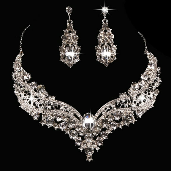 European and for American bridal necklace earrings set decorations