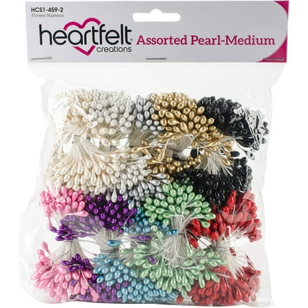 UPC: 0817550020774 | Heartfelt Creations Pearl Stamens Medium 10/Pkg-Assorted  5mm X 2.25